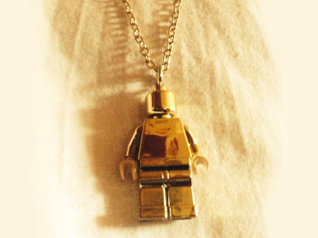 Gold Lego Minifigure Necklace